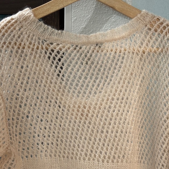 American Rag Wool/Mohair Blend Sweater - Blush/Cream Size L/XL - Picture 5 of 9
